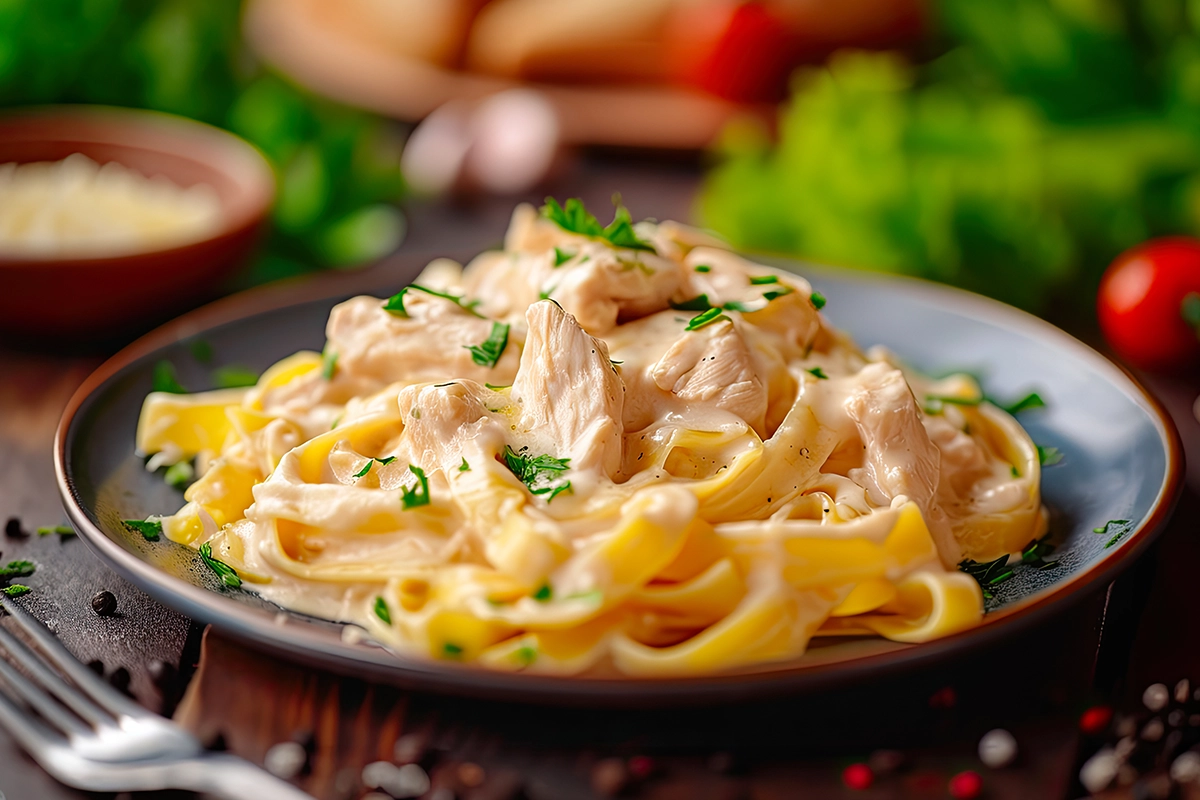 Garlic Parmesan pasta bake