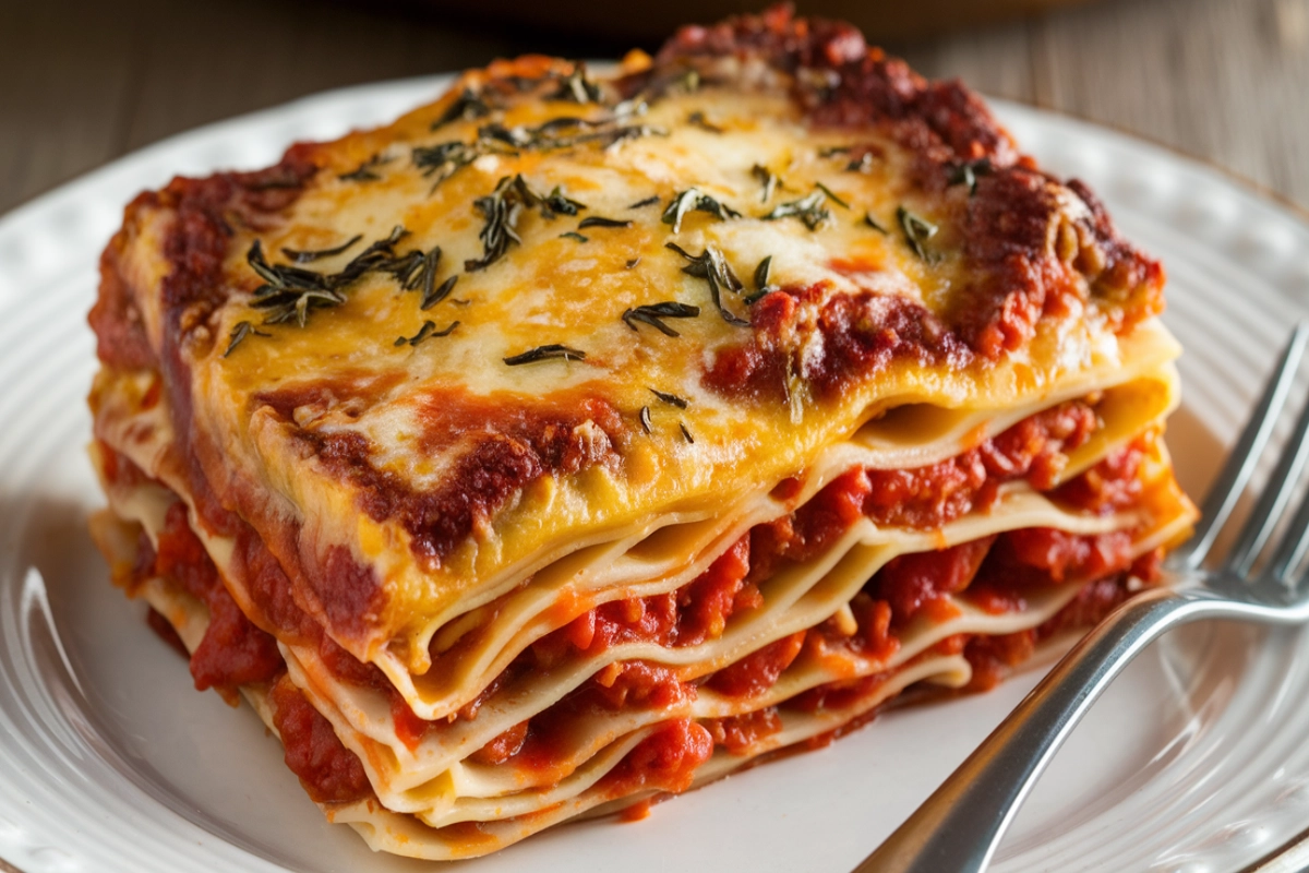 Top layer of lasagna