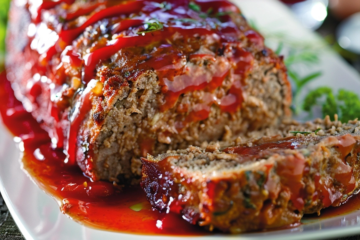 What is the sauce on meatloaf made of